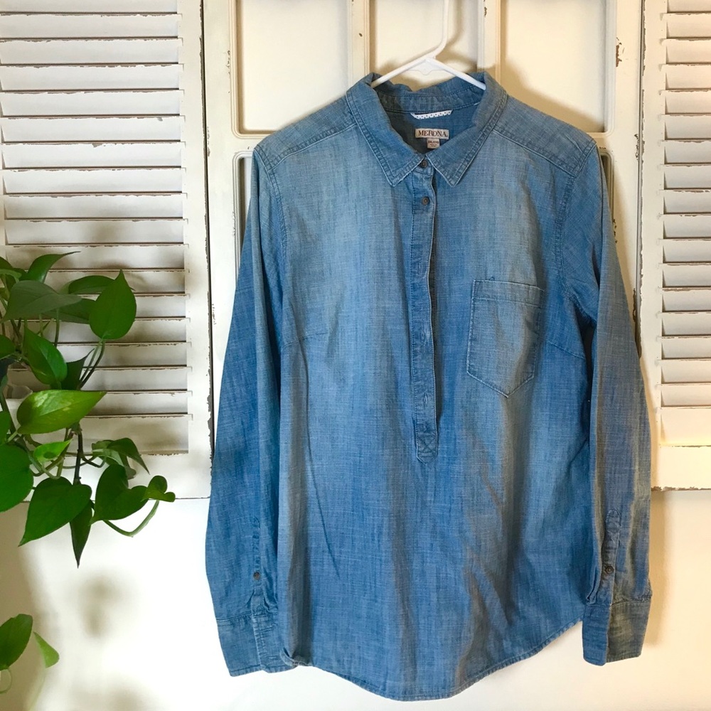 Long Sleeve Denim Top